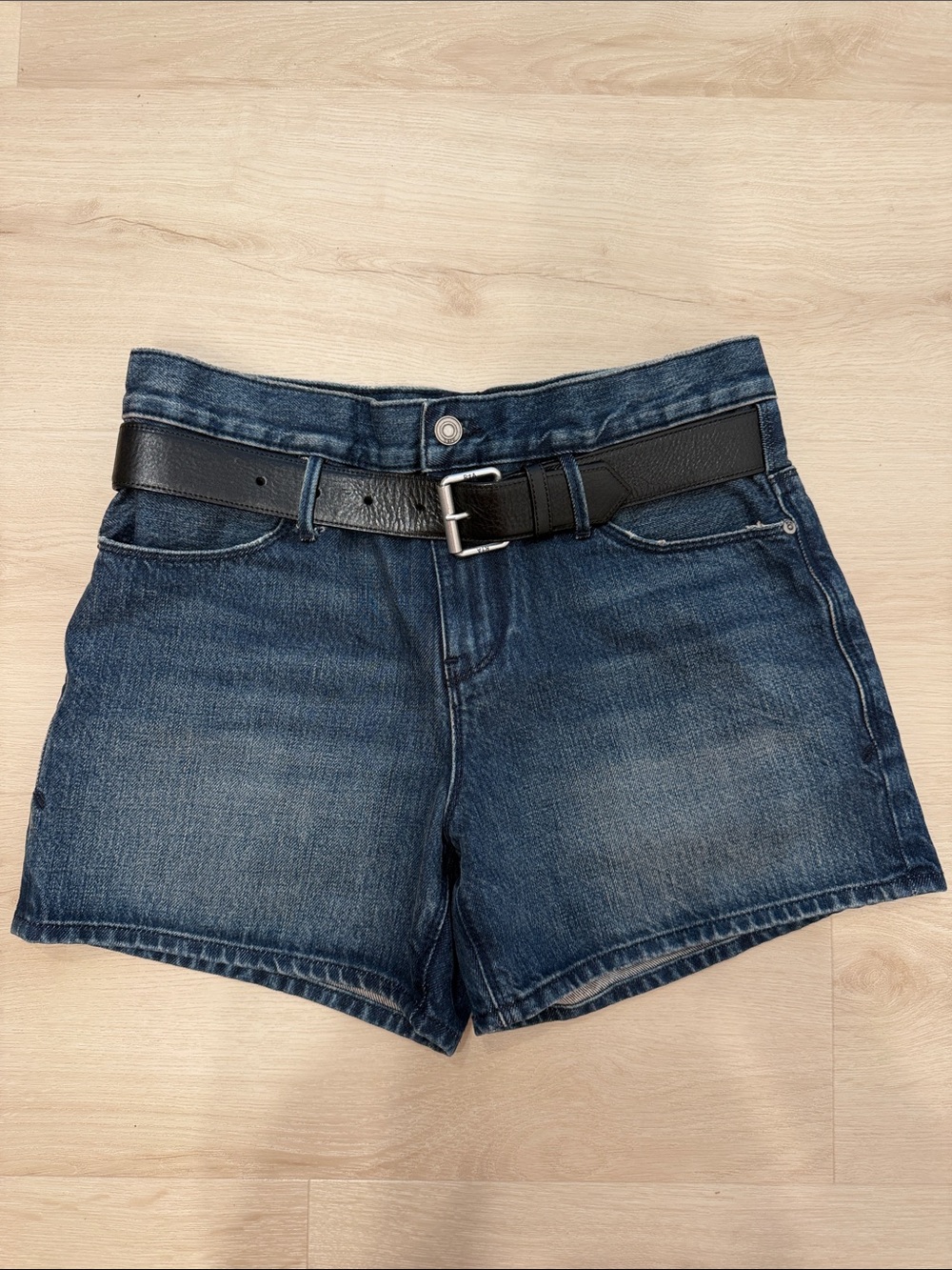 RtA Jeans Shorts Small Belted High Waisted Distressed $275